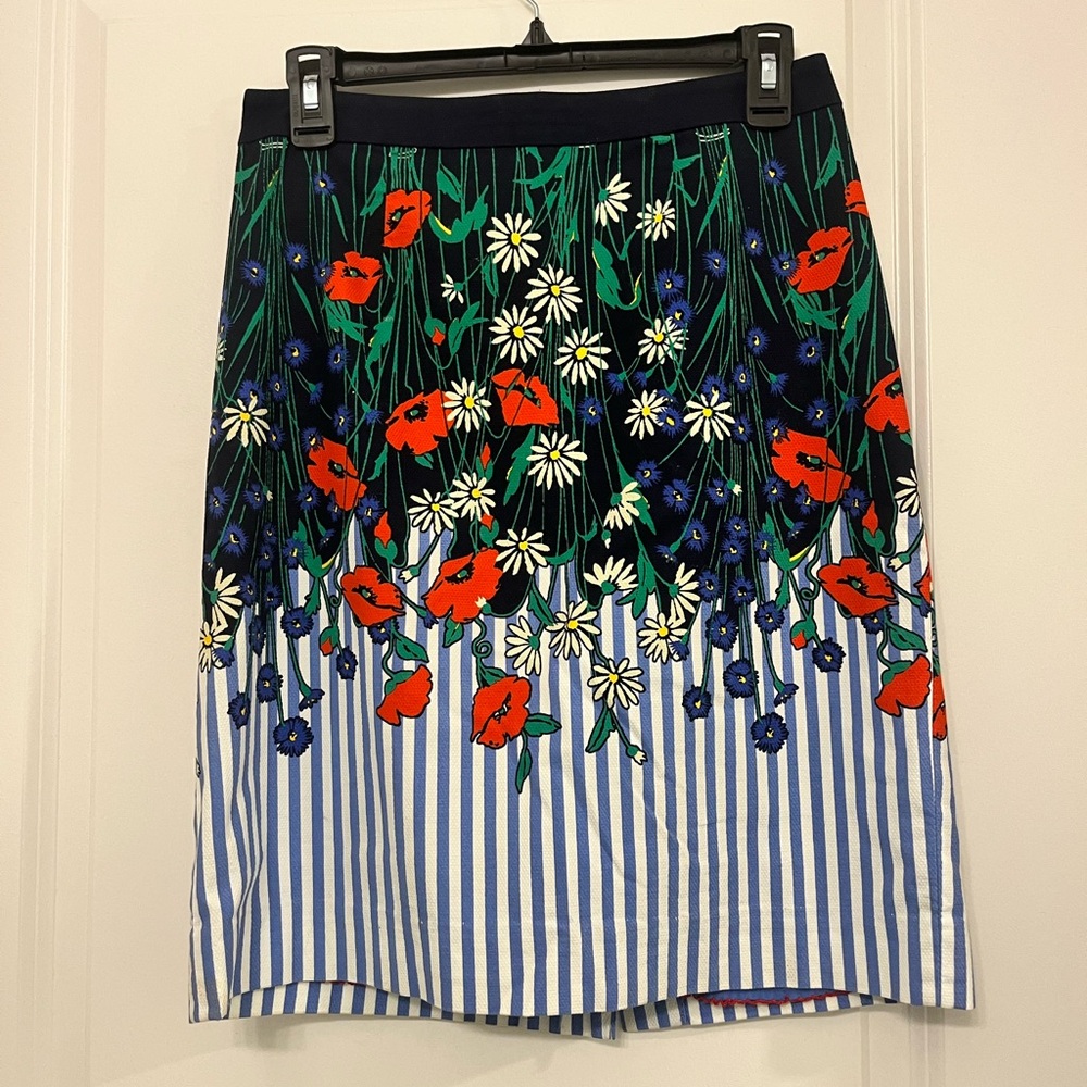 Anthropologie Postal garden floral pencil skirt